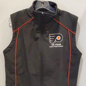 Womens Philadelphia Flyers Black Fleece Vest-50 Year Season Ticket Member-Large